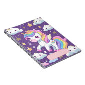 かわいいユニコーンノート – 名前を編集可能 ノートブック (右側)