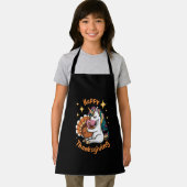 かわいいユニコーンハグトルコ幸せな感謝祭の女の子 エプロン (インサイチュ)