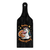 かわいいユニコーンハグトルコ幸せな感謝祭の女の子 カッティングボード (正面)