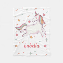 かわいいユニコーンハートとスターパーソナライズされたズ フリースブランケット