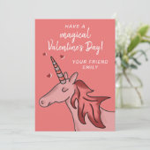 かわいいユニコーンハートキッズクラスルームバレンタインデー シーズンカード (スタンド正面)