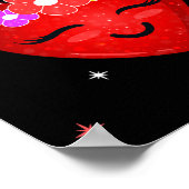 かわいいユニコーンハートバレンタインデイガールズキッズ ポスター (角)