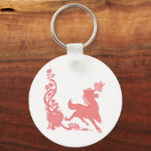 かわいいユニコーンハート花ファンタジー1 キーホルダー (正面)