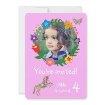 かわいいユニコーンバタフライフラワーガールズパーティー