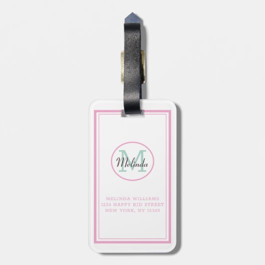 かわいいユニコーンバレリーナIレインボートラベルにおい ラゲッジタグ (裏面縦)