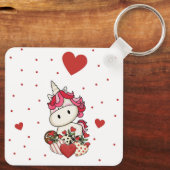 かわいいユニコーンバレンタインデーキーチェーン キーホルダー (裏面)