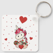 かわいいユニコーンバレンタインデーキーチェーン キーホルダー (裏面)