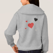 かわいいユニコーンバレンタインデーフード付きスウェットシャツとハート (裏面)