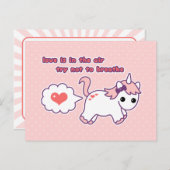 かわいいユニコーンバレンタイン シーズンポストカード (正面/裏面)