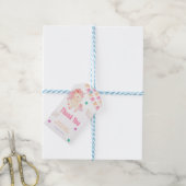 かわいいユニコーンバンティング旗ガール誕生日ありがとう ギフトタグ (より糸付き)