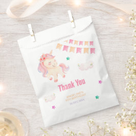 かわいいユニコーンバンティング旗ガール誕生日ありがとう フェイバーバッグ
