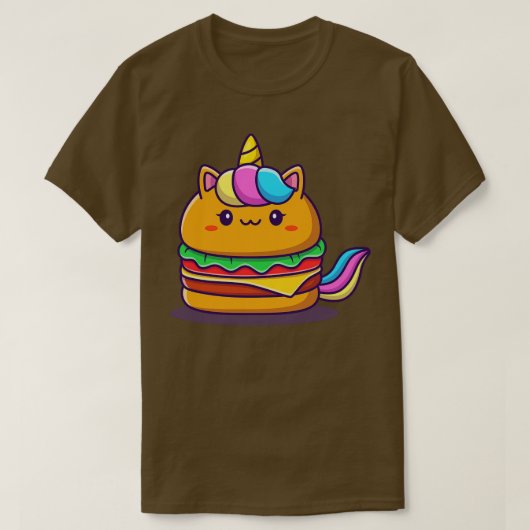 かわいいユニコーンバーガー Tシャツ (デザイン正面)