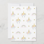 かわいいユニコーンバースデーパーティ招待状 招待状 (裏面)