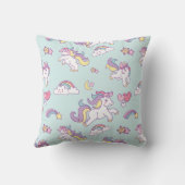 かわいいユニコーンパステルパーソナライズされたの色 クッション (裏面)