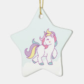 かわいいユニコーンパステルパーソナライズされたの色 セラミックオーナメント (左)