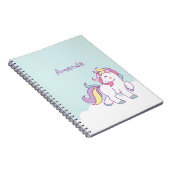 かわいいユニコーンパステルパーソナライズされたの色 ノートブック (右側)