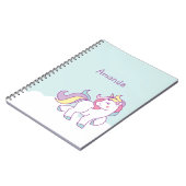 かわいいユニコーンパステルパーソナライズされたの色 ノートブック (左側)