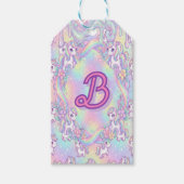 かわいいユニコーンパステルレインボー魔法の ギフトタグ (正面)