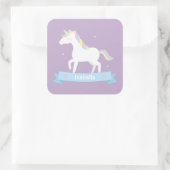 かわいいユニコーンパステル女子ステッパーソナライズされたカー スクエアシール (バッグ)