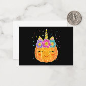 かわいいユニコーンパンプキンハロウィン感謝祭 ノートカード (正面/裏面インサイチュ)