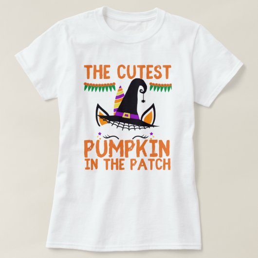かわいいユニコーンパンプキンハロウィン Tシャツ (デザイン正面)
