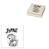 かわいいユニコーンパーソナライズされたの名前ゴム切手 ラバースタンプ (押印)