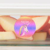 かわいいユニコーンパーソナライズされたレインボー防水 ラベル (貼付)