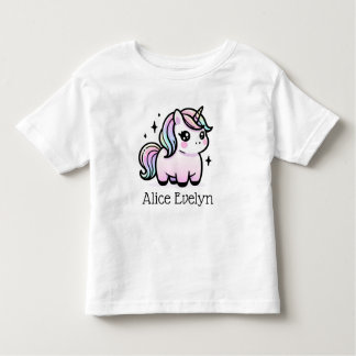 かわいいユニコーンパーソナライズされた トドラーTシャツ