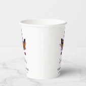 かわいいユニコーンパープルグリッター女の子秋ベビーシャワー 紙コップ (右)