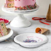 かわいいユニコーンパープルピンク花女の子誕生日 ペーパーボウル