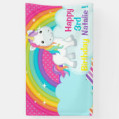 かわいいユニコーンビニールバナー 横断幕 (縦)