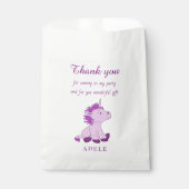 かわいいユニコーンピンクガール誕生日ありがとう フェイバーバッグ (正面)