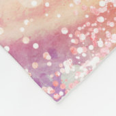 かわいいユニコーンピンクグリッターレインボーアクアモノグラム フリースブランケット (角)