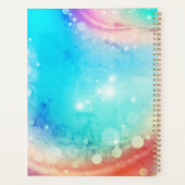 かわいいユニコーンピンクグリッターレインボーアクアモノグラム プランナー手帳 (裏面)