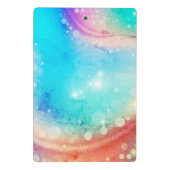 かわいいユニコーンピンクグリッターレインボーアクアモノグラム ミニクリップボード (裏面)