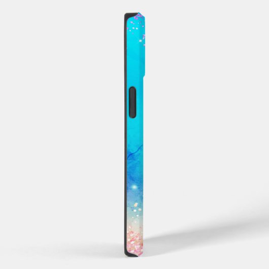 かわいいユニコーンピンクグリッターレインボーアクアモノグラム Case-Mate iPhoneケース (裏面 / 右)