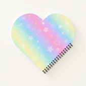 かわいいユニコーンピンクグリッターレインボーアートモノグラムなし ノートブック (裏面)