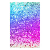 かわいいユニコーンピンクグリッターレインボーモノグラム ミニクリップボード (裏面)