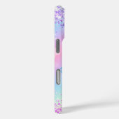 かわいいユニコーンピンクグリッターレインボーモノグラム Case-Mate iPhoneケース (裏面 / 右)