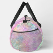 かわいいユニコーンピンクフェイクグリッターライン石モノグラム ダッフルバッグ (右)