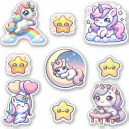 かわいいユニコーンファンタジーステッカーパック シール