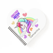 かわいいユニコーンファーストネーム虹のハートスケッチ