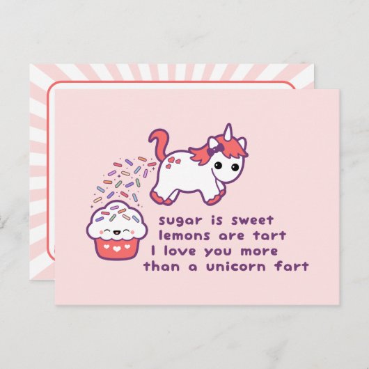 かわいいユニコーンファート ポストカード (正面/裏面)