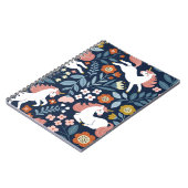 かわいいユニコーンフローラヴィンテージパターン ノートブック (左側)