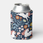 かわいいユニコーンフローラヴィンテージパターン 缶クーラー (缶正面)