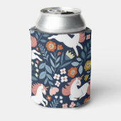 かわいいユニコーンフローラヴィンテージパターン 缶クーラー (缶裏面)