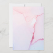 かわいいユニコーンフローラ緑ピンク空の赤ちゃんシャワー 招待状 (裏面)