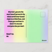 かわいいユニコーンプリクラスタイルカスタマイズ ポストカード (裏面)