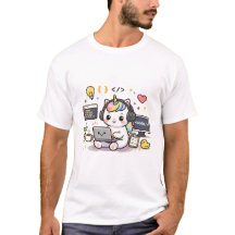 かわいいユニコーンプログラマーコーディングイラスト - かわいい
