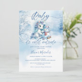 かわいいユニコーンベビーその冷たい屋外ベビーシャワー 招待状 (スタンド正面)